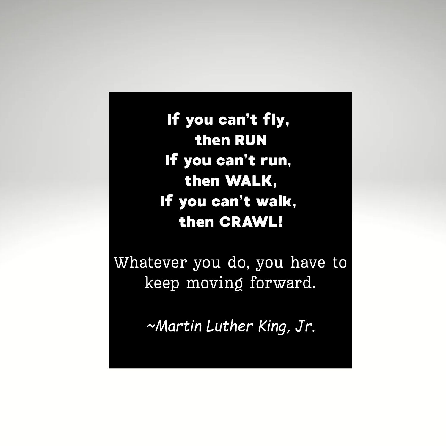 If you can't fly then run... MLK quote